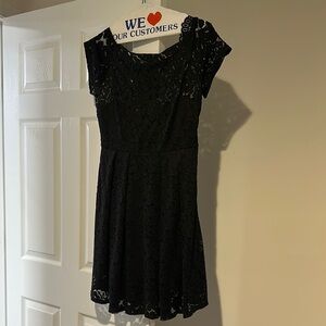 Elegant Black Lace Mini Dress